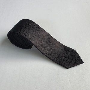 Ermenegildo Zegna Black Silk Woven Tie